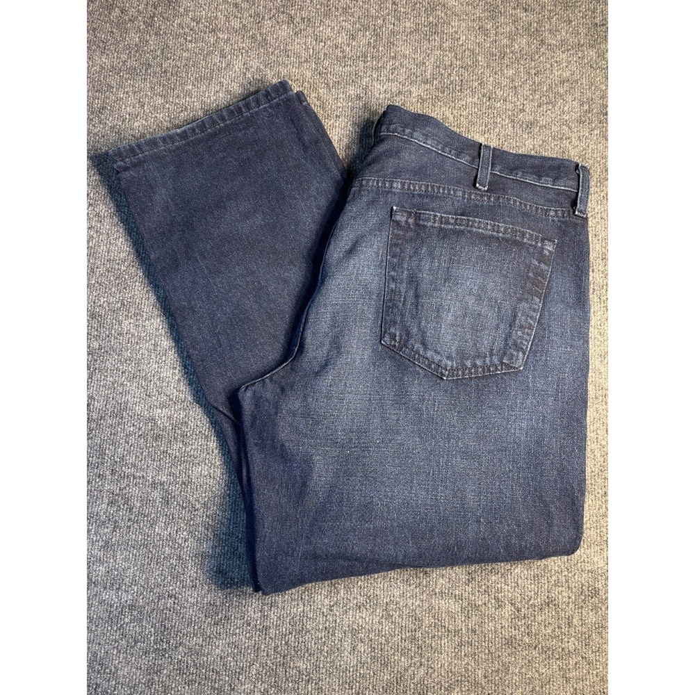 Faded Glory Jeans Mens 40x30 Blue Denim Dark Wash Straight Fit Faded‎ Whiskered